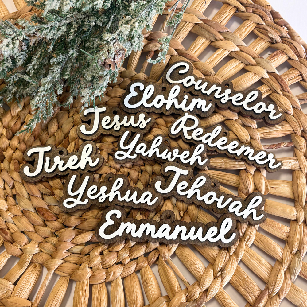 Names of God Christmas Ornaments Set of 9