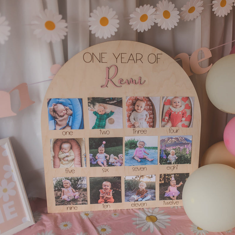 one year photo board