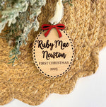 First Christmas Wooden Baby Ornament 2025