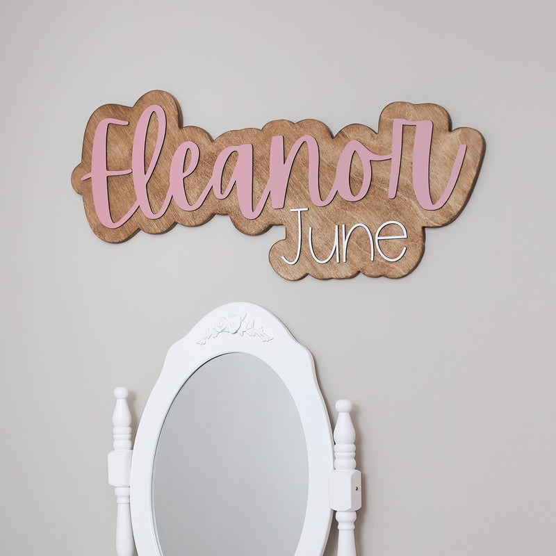 Outline Wooden Name Sign