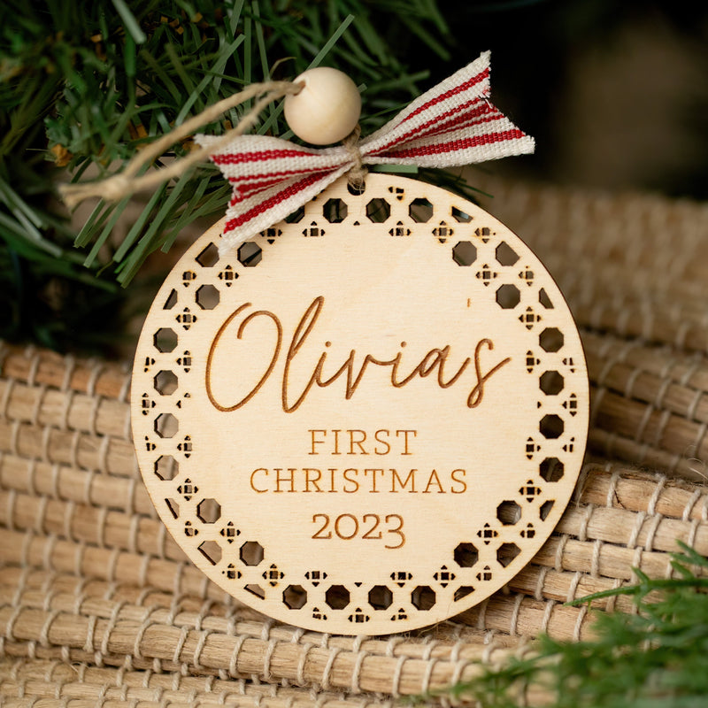 Boho Baby's First Christmas Ornament 2024