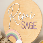 Rainbow Round Name Sign