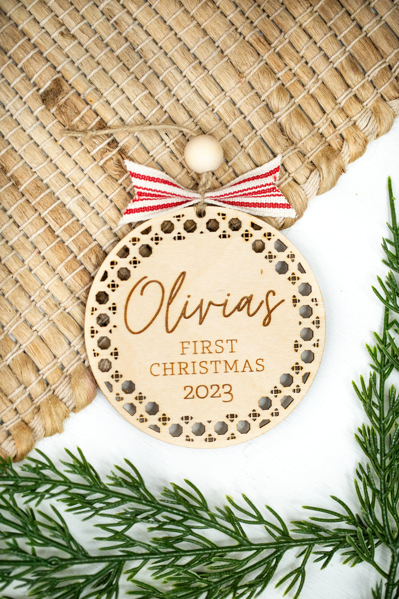 Boho Baby's First Christmas Ornament 2024