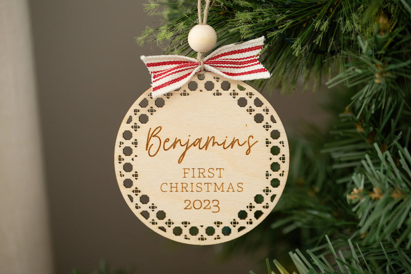 Boho Baby's First Christmas Ornament 2024