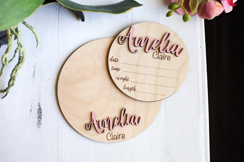 Baby Name Sign with Stats