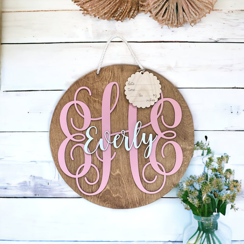 Hospital Door Hanger - Monogram