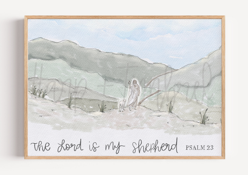 The Lord is My Shepherd - Watercolor Print