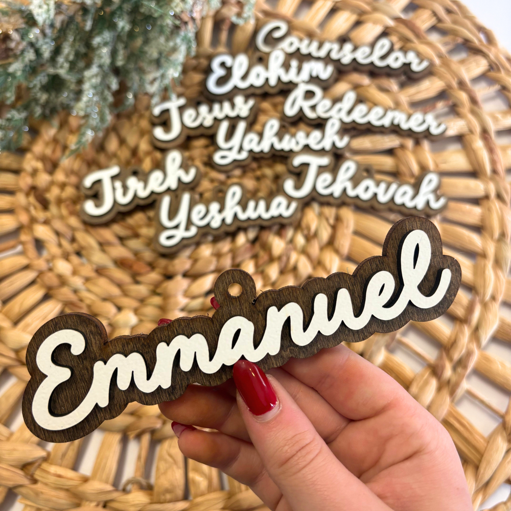 Names of God Christmas Ornaments Set of 9
