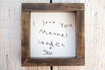 kid handwriting for mama engraved into wood sign