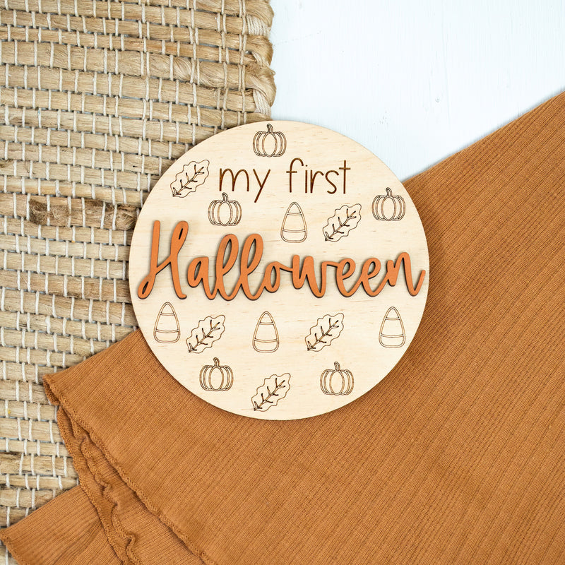 my first halloween baby milestone disc
