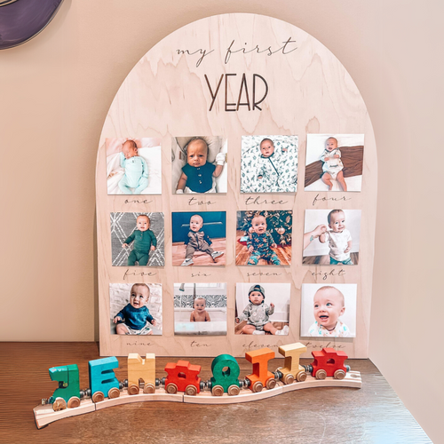 first birthday photo board