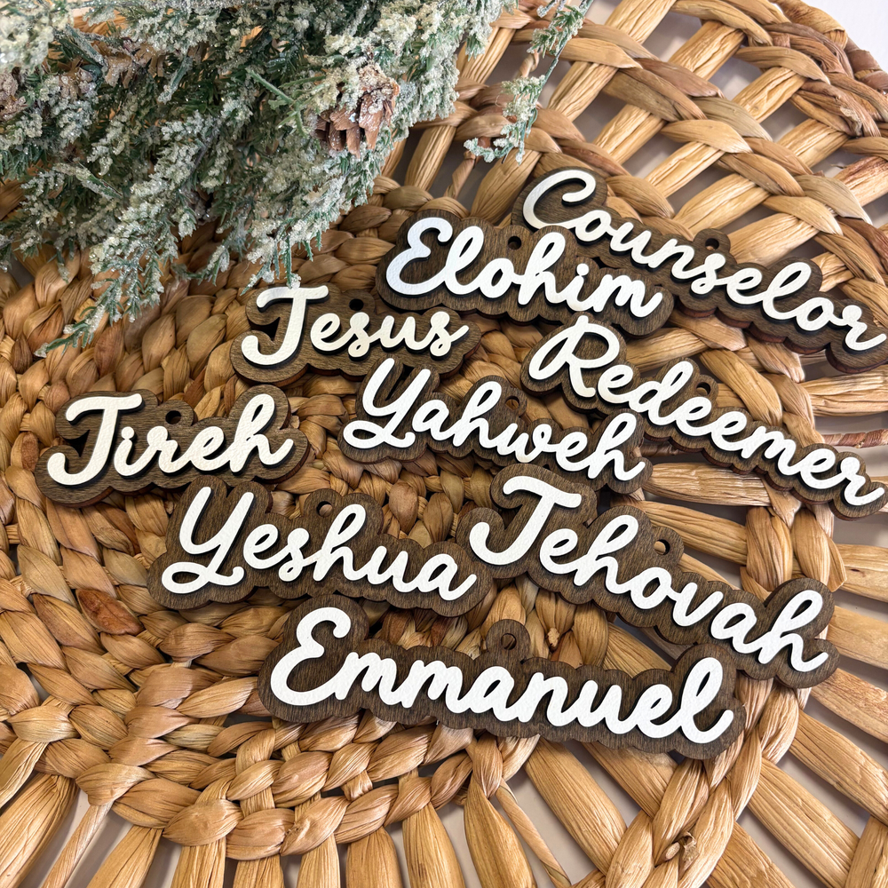 Names of God Christmas Ornaments Set of 9