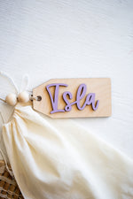 Beaded Wooden Name Tag