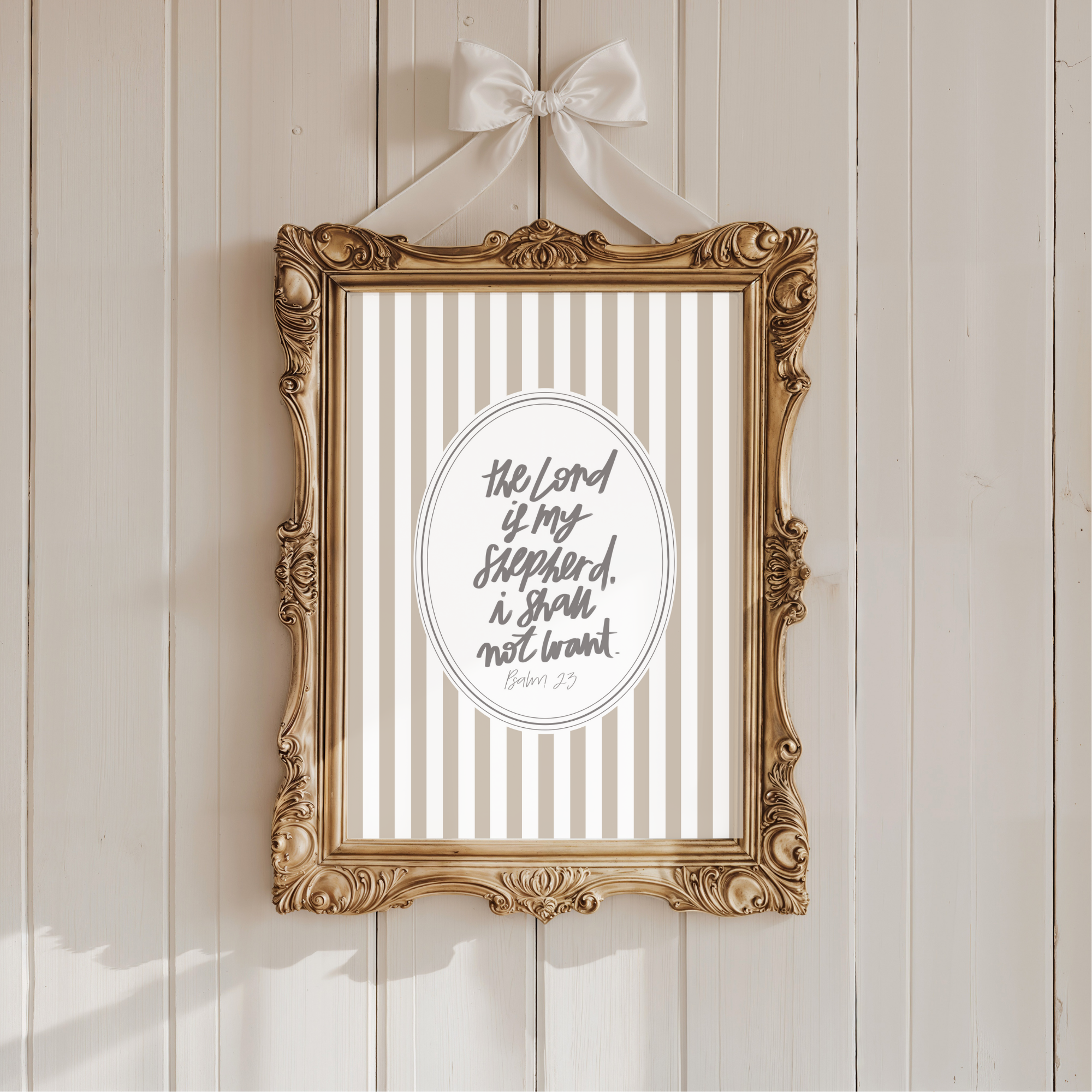 The Lord is My Shepherd Striped Print – Harp & Timbrel