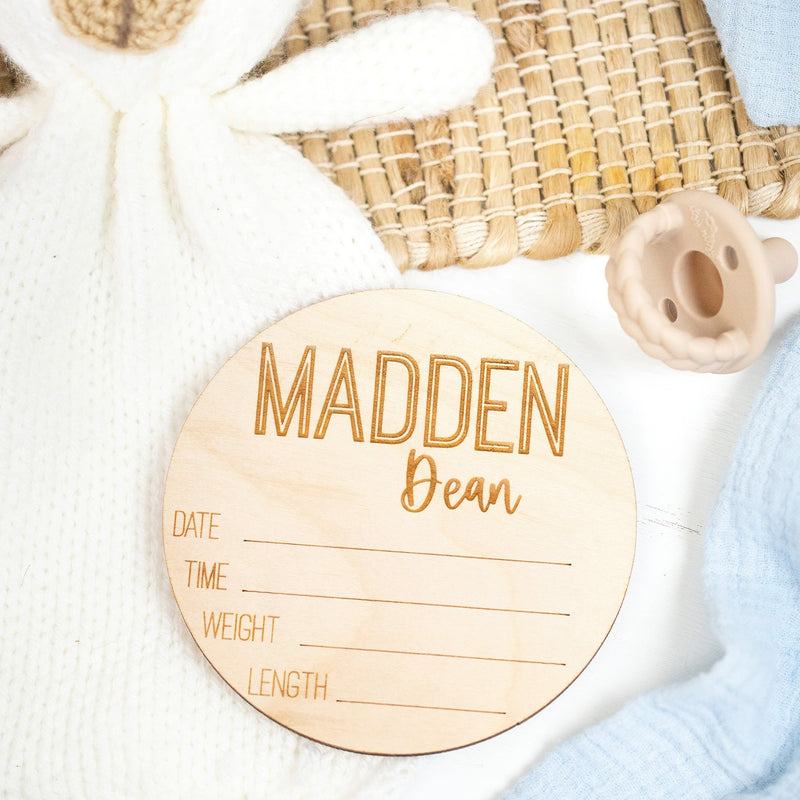 Engraved Personalized Birth Stat Sign