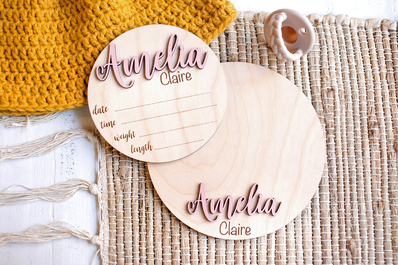 Baby Name Sign Birth Announcemen