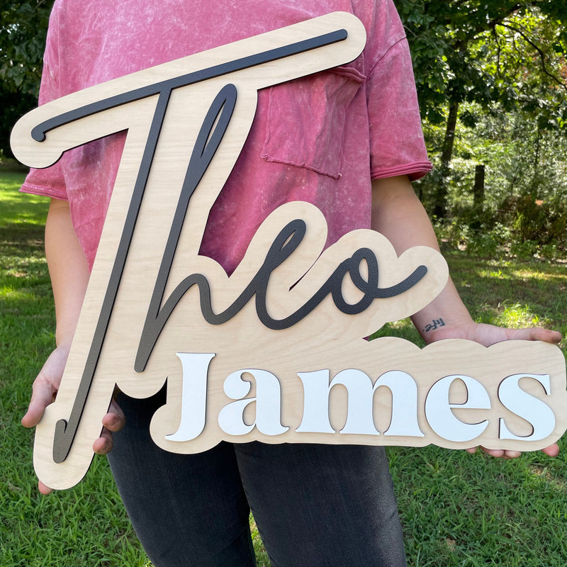 Outline Wooden Name Sign