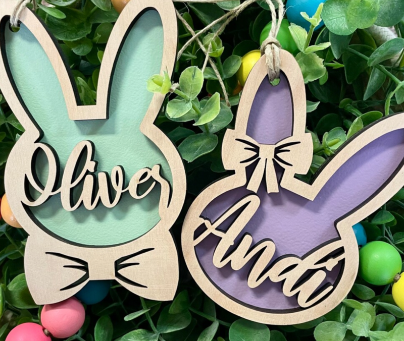 Custom Bunny Easter Basket Tag