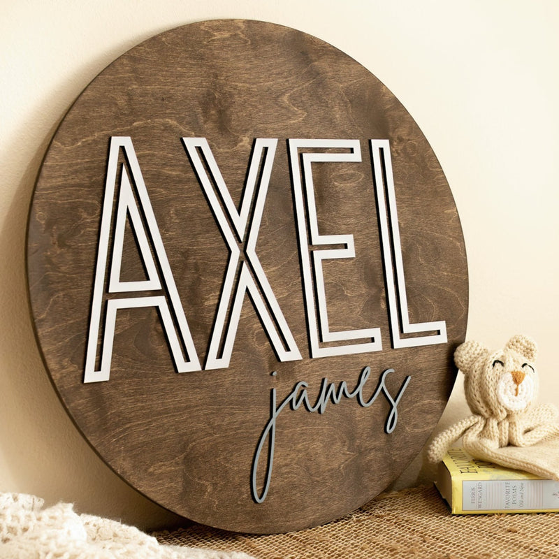Round Nursery Name Sign