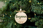 wooden baby's first christmas ornament